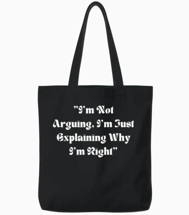 Funny Tote Bags in Black