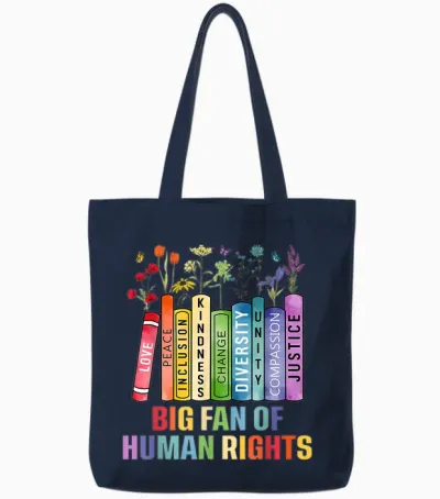 Big Fan of Human Rights Equality Social Justice Political Tote Bags - Navy
