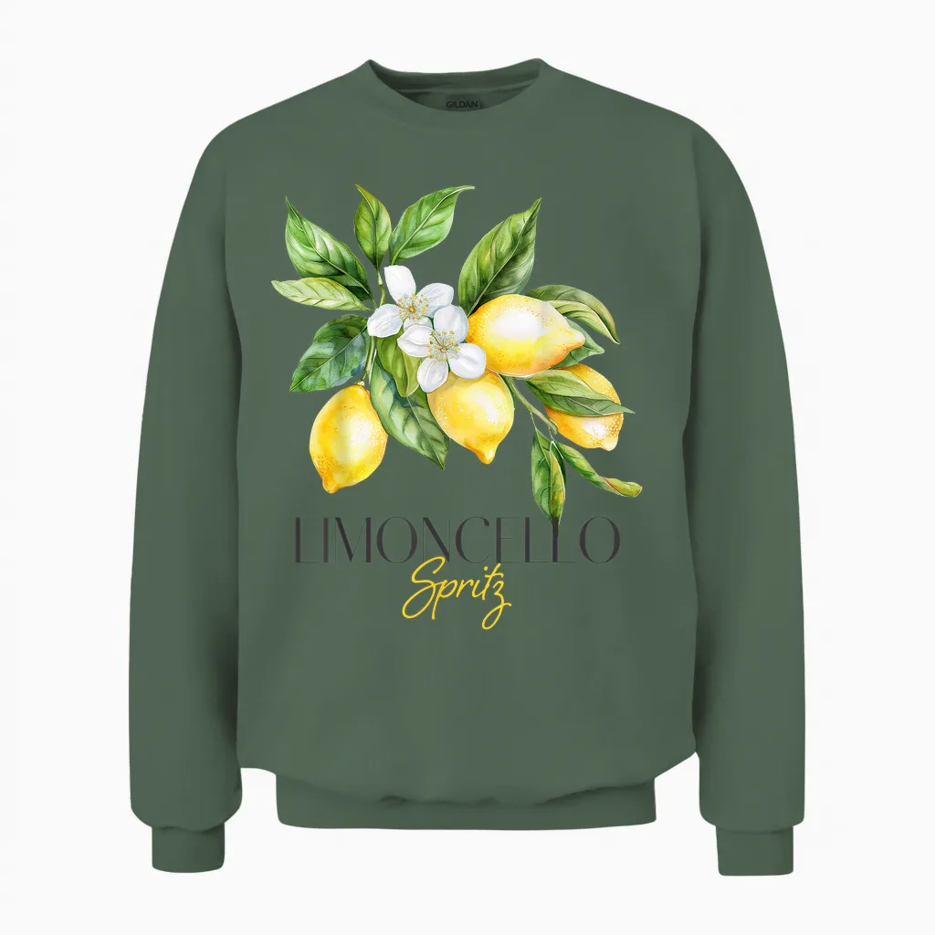 Limoncello Spritz Summer Aperitif Italian Lemon Liqueur Unisex Sweatshirt in Military Green