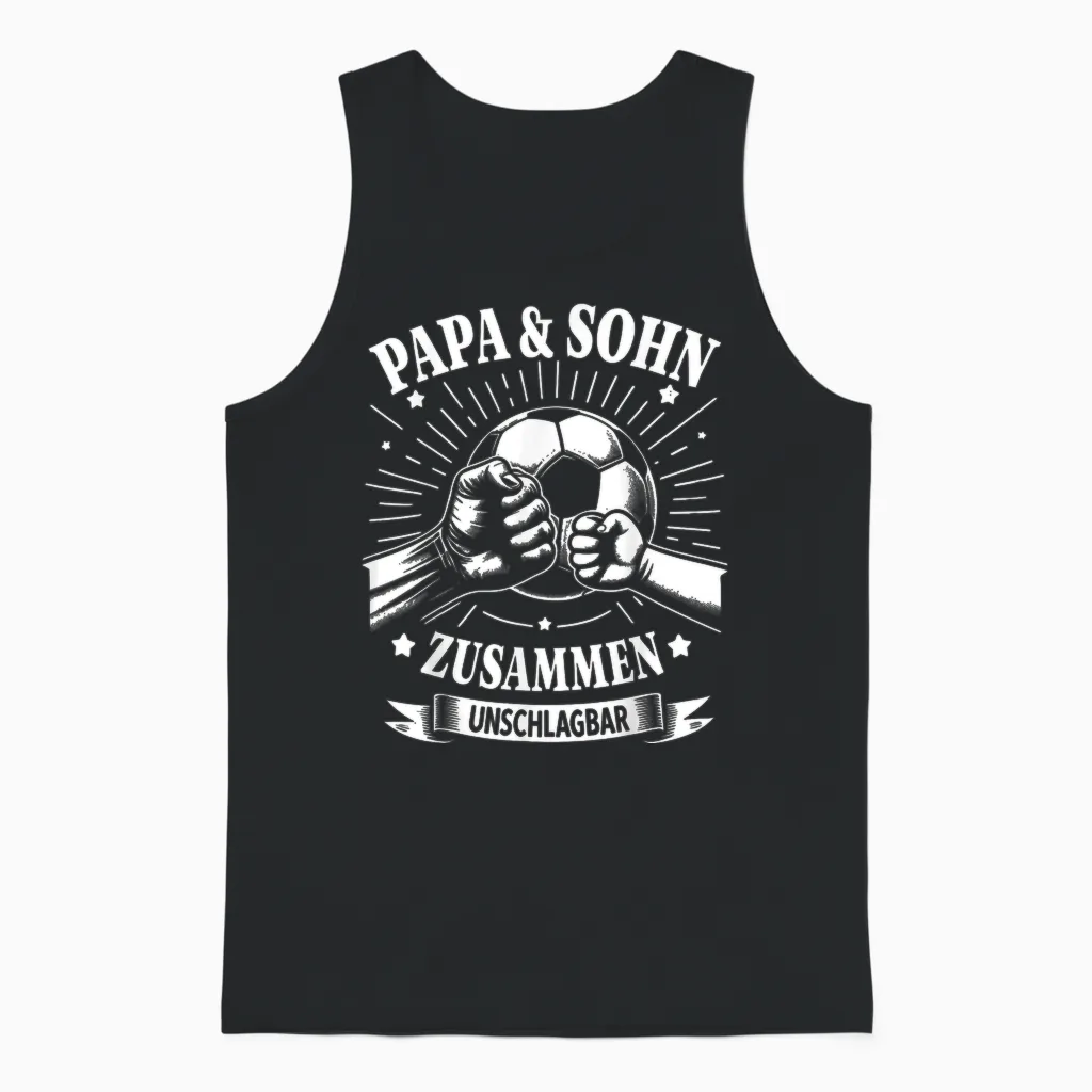 Papa Und Sohn Fußball Fussball Spielen Ball Vater Vatertag Unisex Tank Top in Black