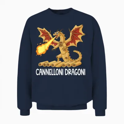 Italienische Brainrot Charaktere Cannelloni Dragoni Unisex Sweatshirt - Navy