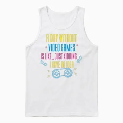 Gaming Gamer Video Games Unisex Tank Top - White