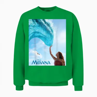 Disney Moana Live-Action Movie 2026 Ocean Wave & Logo Unisex Sweatshirt - Irish Green