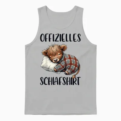Official Highland Cow Highland Cow Sleep T-Shirt, White Unisex Tank Top - Ash