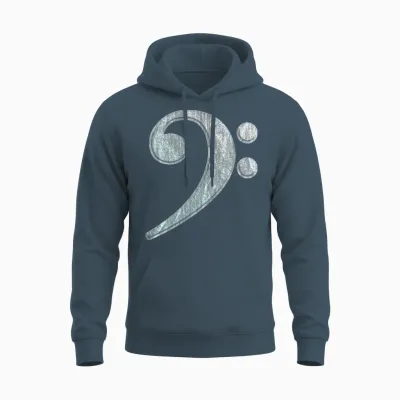 Bassschlüssel - Bassist - Bassspieler - Kontrabass Unisex Hoodie - Dark Heather