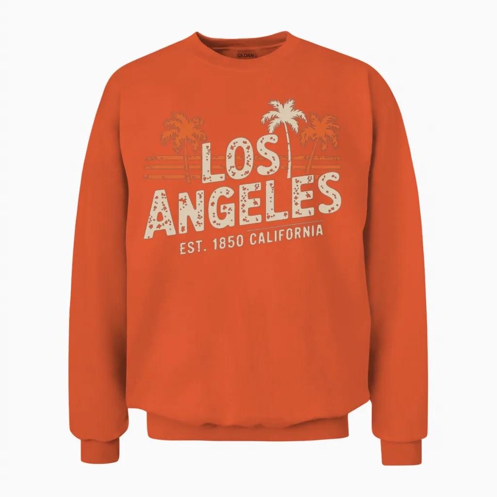 Los Angeles Est. 1850 California Unisex Sweatshirt in Orange