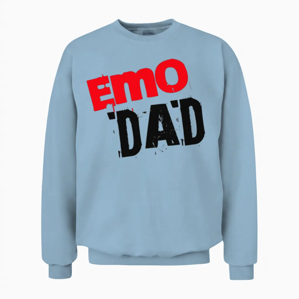 Emo Dad Band Shirt for Father Unisex Sweatshirt in Light Blue