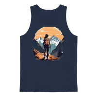 Hiking Girl & Outdoors Unisex Tank Top - Navy – 1