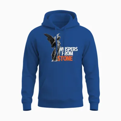 Angel Statue with Bold Typography Unisex Hoodie - Royal