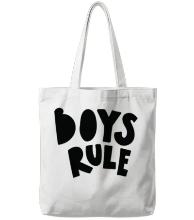 Boys Rule - Bold Statement Design Tote Bags - White