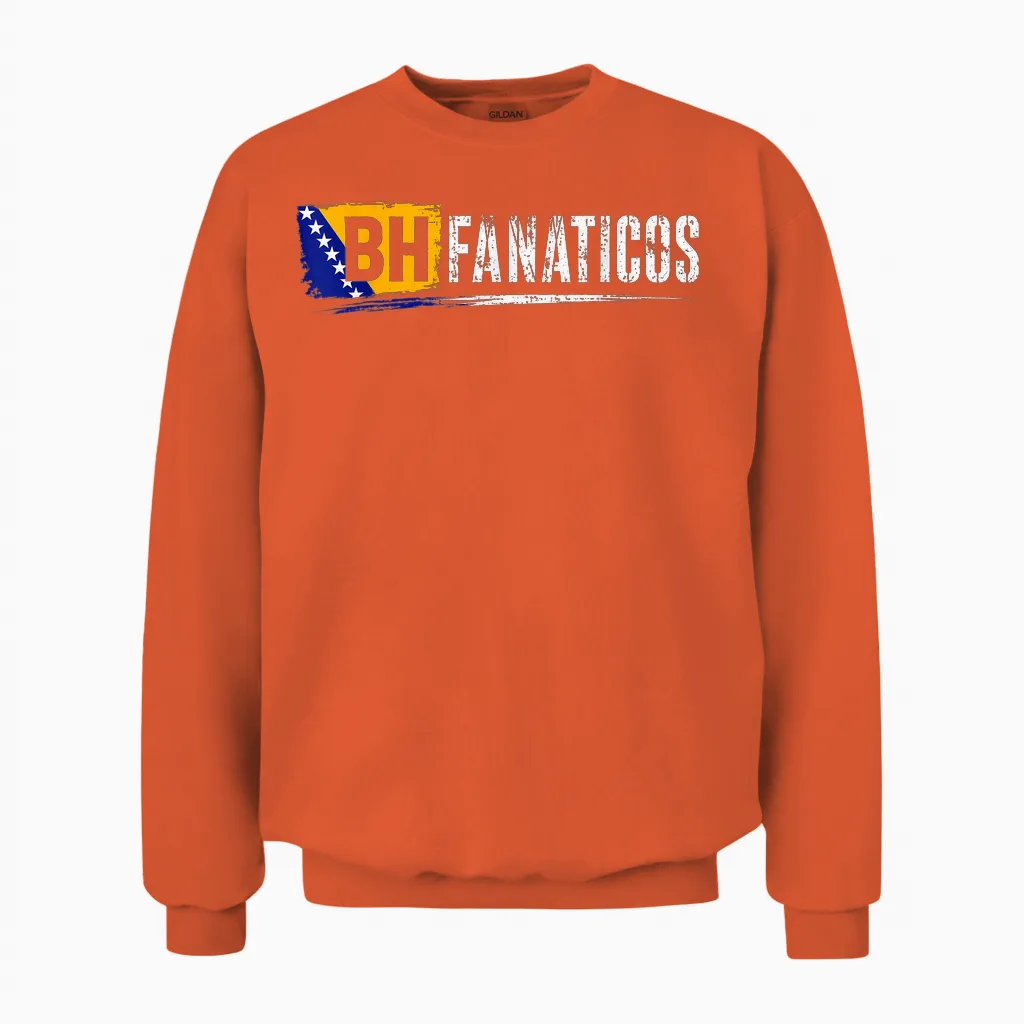 Bhfanaticos Bosnien Bosna Hercegowina Fan Culture Design Unisex Sweatshirt in Orange