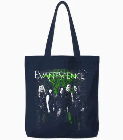 Evanescence Band Photo Green Tote Bags - Navy