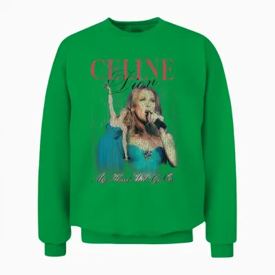 Official Celine Dion My Heart Will Go On Unisex Sweatshirt - Irish Green