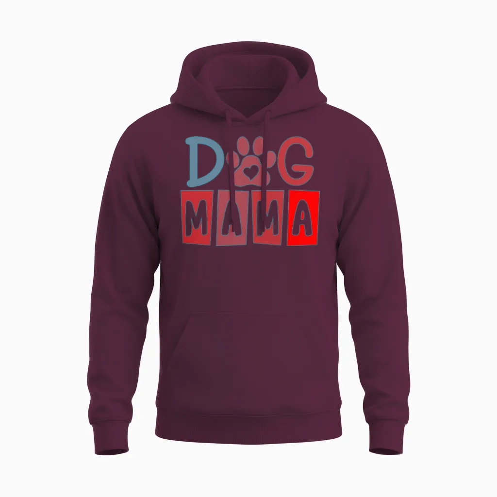 Dog Mama, Dog Lovers Unisex Hoodie in Maroon