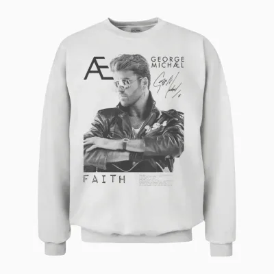 Iconic Faith Image of George Michael Unisex Sweatshirt - White