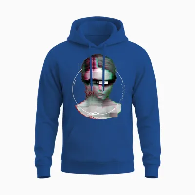 Backprint: Techno Music Vaporwave Edm Party Raver Festival T-Shirt, Black Unisex Hoodie - Royal