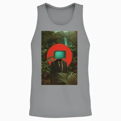 You're Offline - Retro Collage Unisex Tank Top - Sport Grey