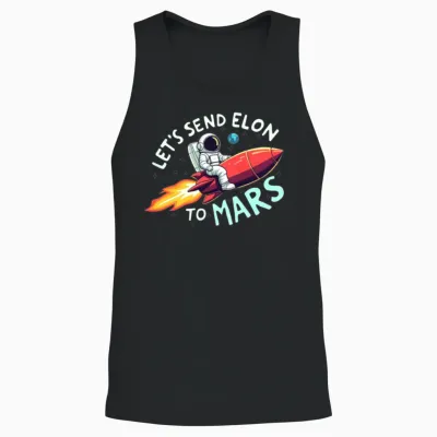 Let's Send Elon to Mars Unisex Tank Top - Black