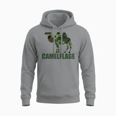 Camouflage Camel Funny Army Military Unisex Hoodie - Sport Grey