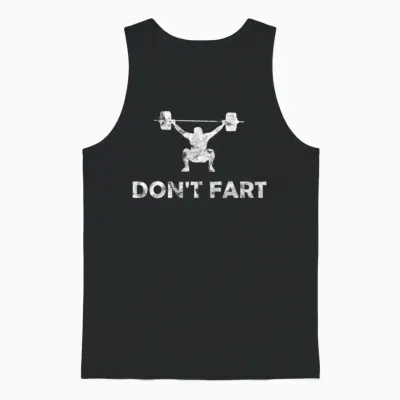 Don't Fart Funny Gym Unisex Tank Top - Black