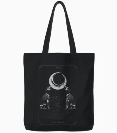 Spiritual Tarot Card Mystical Edgy Esoteric Streetwear T-Shirt, Black Tote Bags - Black