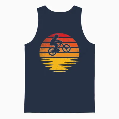 Mountainbike Retro Unisex Tank Top - Navy