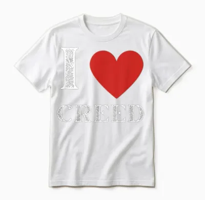 Vintage I Heart Creed First Name Personalized I Love Creed Unisex T-Shirt - White