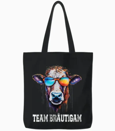 Jga T-Shirt Team Bräutigam Für Bauern & Landwirte Jga Kuh Tote Bags - Black