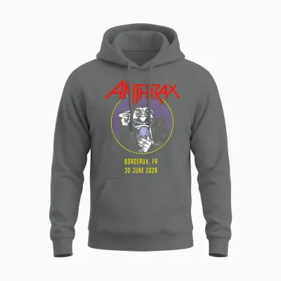 Anthrax World Tour 2026 Bordeaux Unisex Hoodie - Graphite Heather