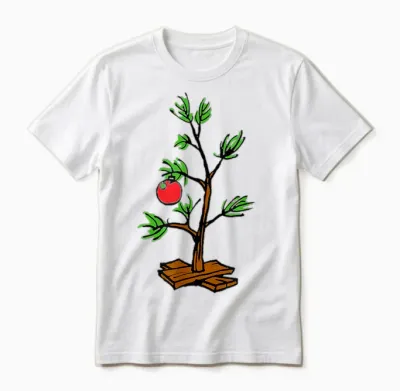 Peanuts Charlie Brown Holiday Tree Short Sleeve Unisex T-Shirt - White