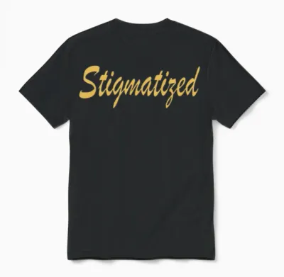 Stigmatized Typography Retro Yellow Unisex T-Shirt - Black