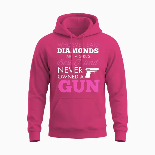 Gun T Shirts Unisex Hoodie in Heliconia