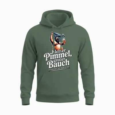 Kleiner Pimmel Großer Bauch , Malle Party , Jga Unisex Hoodie - Military Green
