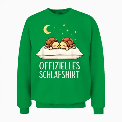 Official Sleep Shirt Turtle Tortoise T-Shirt, Black Unisex Sweatshirt - Irish Green
