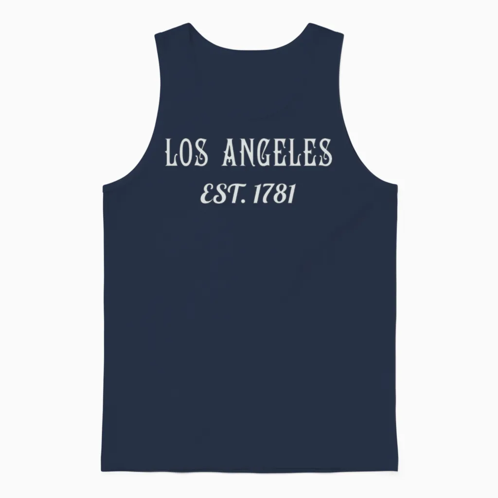 Los Angeles Est. 1781 Vintage Script Unisex Tank Top in Navy