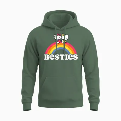 Hello Kitty and Mimmy Besties Unisex Hoodie - Military Green