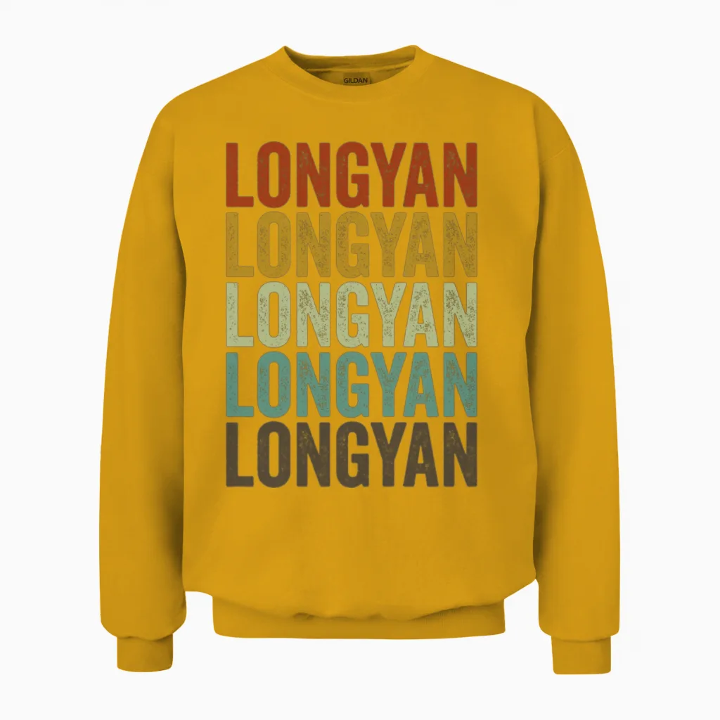 Longyan China Retro Vintage Unisex Sweatshirt - Gold