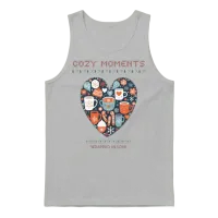 Cozy Moments Wrapped in Love - Winter Heart Design Unisex Tank Top - Ash – 1