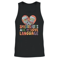 Spreadsheets Are My Love Language Funny Accountant Unisex Tank Top - Black – 2
