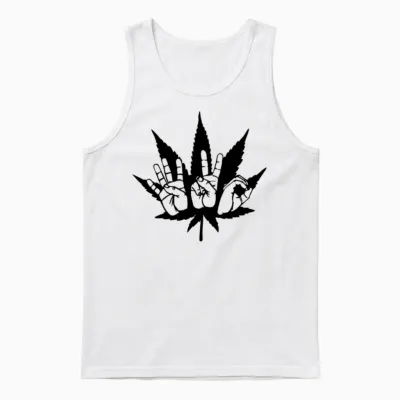 Kiffer T-Shirt 420 Cannabis Unisex Tank Top - White