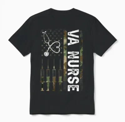 Va Nurse Patriotic Nurse Week 2023 Proud American Unisex T-Shirt - Black