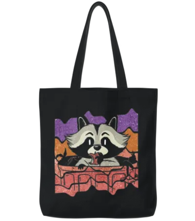 Trash Retro Tote Bags - Black