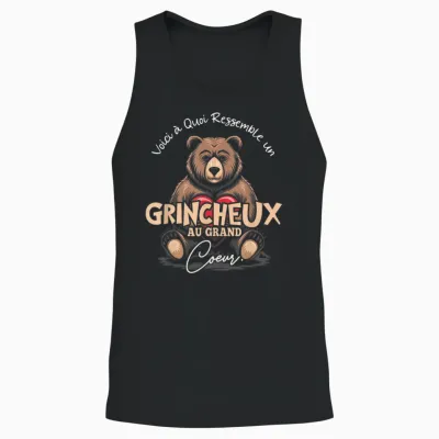 Râleur Râleur Humour Party Papa Grandpa - Grumpeux Au Grand Coeur Unisex Tank Top - Black