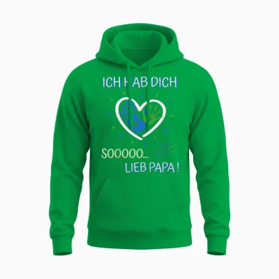 Ich Hab Dich Lieb Papa - Für Mädchen Und Jungen Vatertag Unisex Hoodie - Irish Green