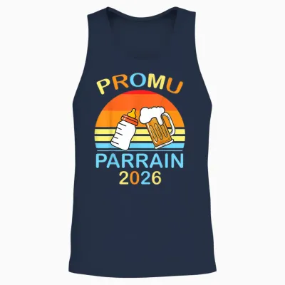 Promoted Godfather 2026 Bottle Pint Beer Gift Christening Unisex Tank Top - Navy