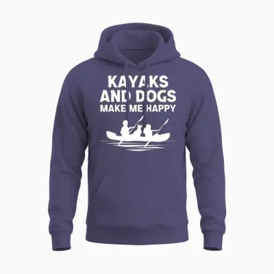 Kayaks Dogs Unisex Hoodie - Heather Sport Dark Navy