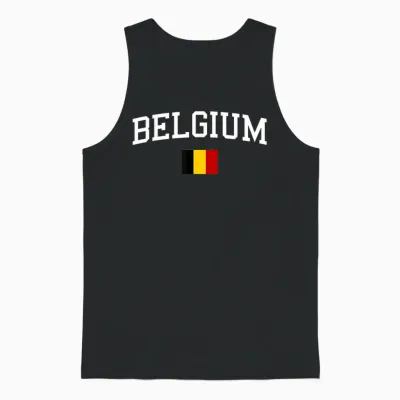 Belgian Flag Men Women Children Belgium Unisex Tank Top - Black