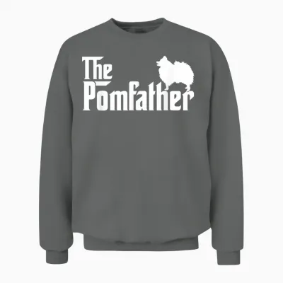 Mens Funny Pomeranian Father Dad the Pom Father Dog Lover Unisex Sweatshirt - Graphite Heather