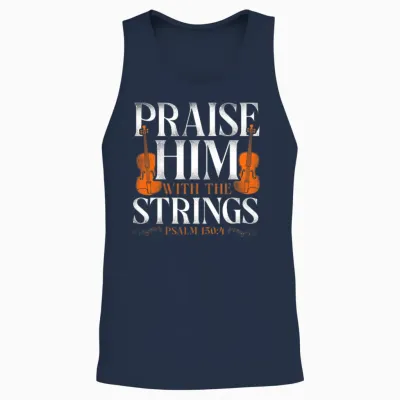 Violin Violinist Bible Quote Faith Unisex Tank Top - Navy