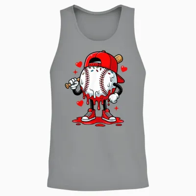 Baseball Drip Icecream Apparel Youth Boy Valentine Unisex Tank Top - Sport Grey